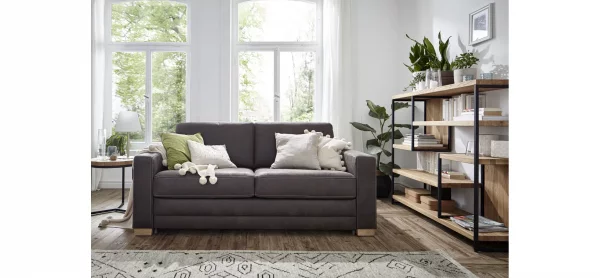 Sofa Lakeville - 2-Sitzer inkl. Schlaffunktion, Stoff, Braun – Bild 2
