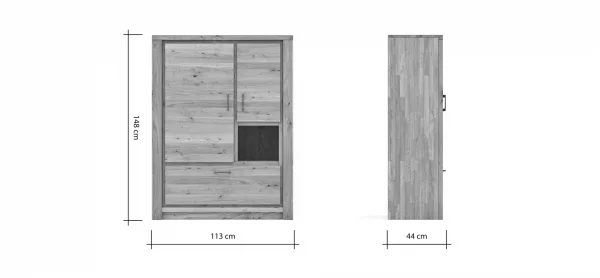 Highboard Farmingdale - Eiche massiv, natur geölt – Bild 9