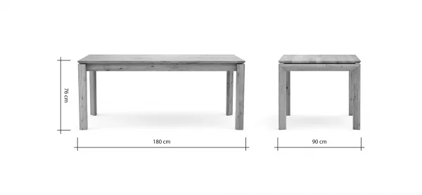 Esstisch Farmingdale - ausziehbar, Platte mit schräger Kante, LB ca. 180x90 cm, Eiche massiv, geölt – Bild 10