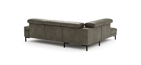 Ecksofa Hudson - Ecke links mit 2,5-Sitzer inkl. Kopfteil verstellbar, Leder, Braungrün – Bild 6