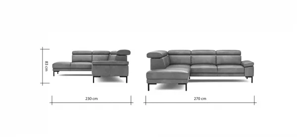 Ecksofa Hudson - Ecke links mit 2,5-Sitzer inkl. Kopfteil verstellbar, Leder, Braungrün – Bild 9