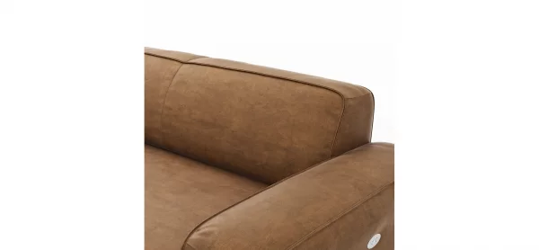 Ecksofa Denver - Longchair links mit 2,5-Sitzer inkl. Sitzvorzug (motorisch), Stoff, Braun – Bild 4