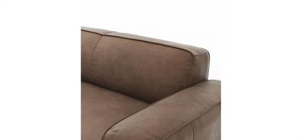 Ecksofa Denver - Longchair links mit 2,5-Sitzer, Leder, Braun – Bild 4