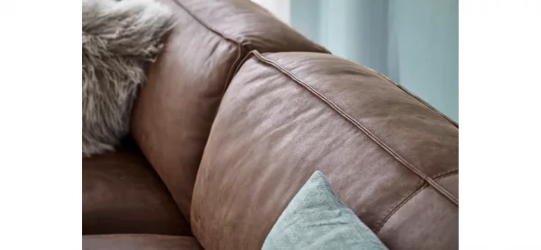 Ecksofa Denver - Longchair links mit 2,5-Sitzer, Leder, Braun – Bild 7