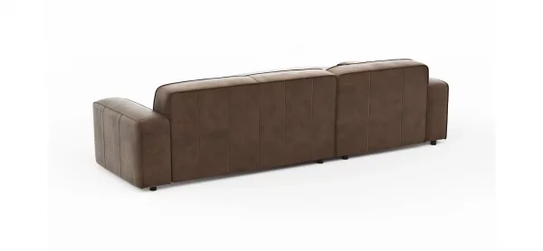 Ecksofa Denver - Longchair links mit 2,5-Sitzer, Leder, Braun – Bild 10