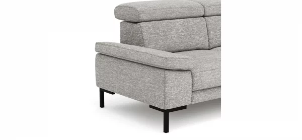 Sofa Hudson - 2,5-Sitzer inkl. Kopfteil verstellbar, Stoff, Hellgrau – Bild 2