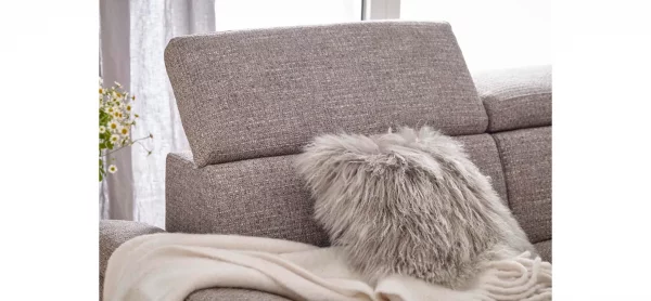 Sofa Hudson - 2,5-Sitzer inkl. Kopfteil verstellbar, Stoff, Hellgrau – Bild 5