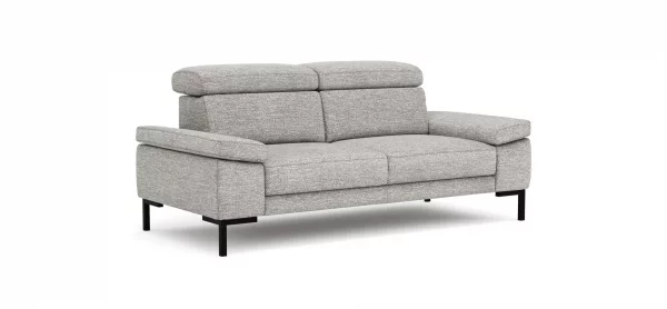 Sofa Hudson - 2,5-Sitzer inkl. Kopfteil verstellbar, Stoff, Hellgrau – Bild 10