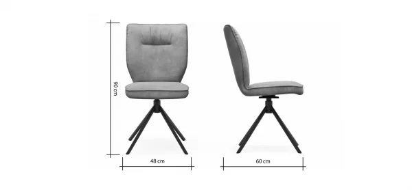 Stuhl Westmore -  drehbar, Stoff, Silberfarben – Bild 7