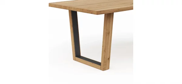 Esstisch Belfast - LB ca. 220x100 cm, Eiche massiv, mit Metalleinlage im Gestell – Bild 4