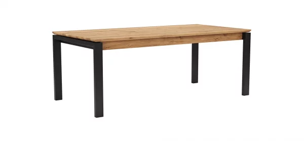 Esstisch Farmingdale - ausziehbar, mit Alubeschlag, LB ca. 200x100 cm, Eiche massiv, natur geölt