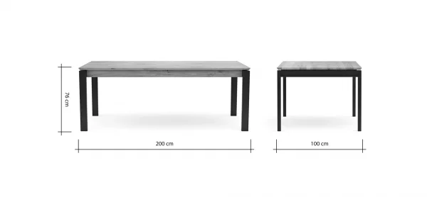 Esstisch Farmingdale - ausziehbar, mit Alubeschlag, LB ca. 200x100 cm, Eiche massiv, natur geölt – Bild 10