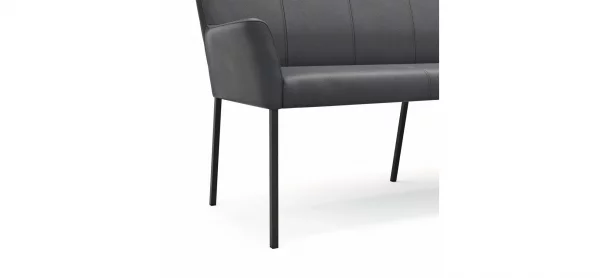 Bank Edmonton - Breite ca. 180 cm, Leder, Anthrazit – Bild 4