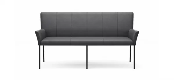 Bank Edmonton - Breite ca. 180 cm, Leder, Anthrazit – Bild 7