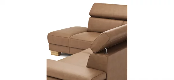 Ecksofa Philadelphia -  Ecke links, 2,5-Sitzer, Kopfteil verstellbar (manuell), Stoff, Braun – Bild 2
