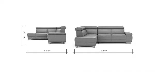 Ecksofa Philadelphia -  Ecke links, 2,5-Sitzer, Kopfteil verstellbar (manuell), Stoff, Braun – Bild 7