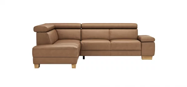 Ecksofa Philadelphia -  Ecke links, 2,5-Sitzer, Kopfteil verstellbar (manuell), Stoff, Braun