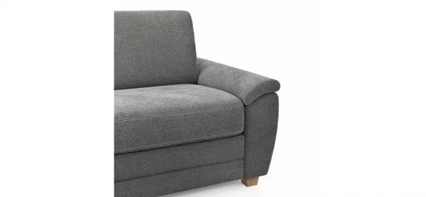 Ecksofa Lakeville - Longchair links mit 2-Sitzer inkl. Schlaffunktion mit Bettkasten, Stoff, Grau – Bild 2