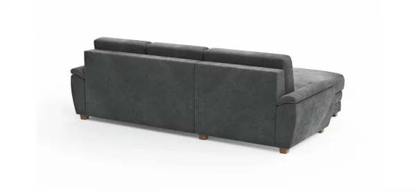 Ecksofa Lakeville - Longchair links mit 2-Sitzer inkl. Schlaffunktion mit Bettkasten, Stoff, Grau – Bild 5