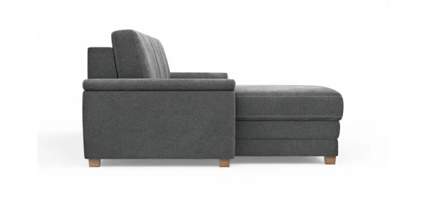 Ecksofa Lakeville - Longchair links mit 2-Sitzer inkl. Schlaffunktion mit Bettkasten, Stoff, Grau – Bild 9