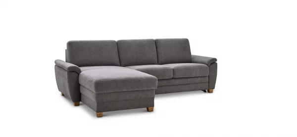 Ecksofa Lakeville - Longchair links mit 2-Sitzer inkl. Schlaffunktion mit Bettkasten, Stoff, Grau – Bild 10