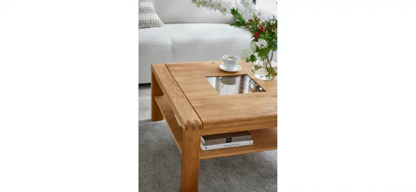 Couchtisch Cartago Soft - BHT ca. 90x45x90 cm, Wildeiche massiv, natur geölt – Bild 7