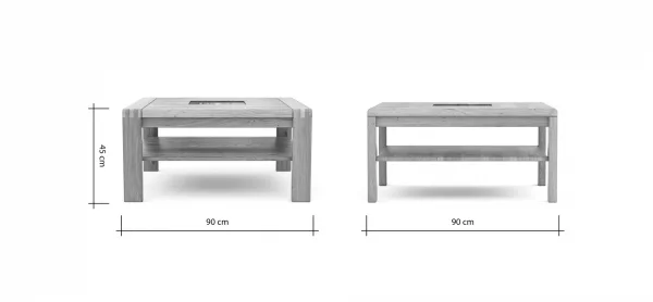 Couchtisch Cartago Soft - BHT ca. 90x45x90 cm, Wildeiche massiv, natur geölt – Bild 9