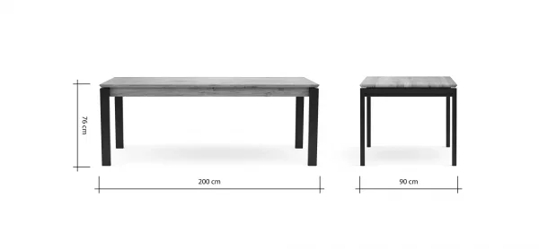 Esstisch Farmingdale - ausziehbar, LB ca. 200x90 cm, Eiche massiv, natur geölt – Bild 9