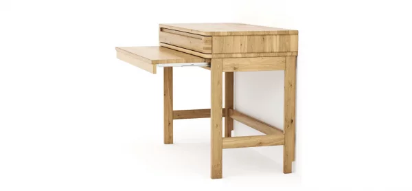 Homeoffice-Schreibtisch Cartago Soft - Wildeiche massiv, bianco geölt – Bild 4