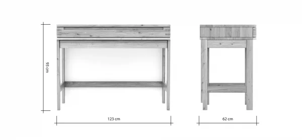 Homeoffice-Schreibtisch Cartago Soft - Wildeiche massiv, bianco geölt – Bild 9