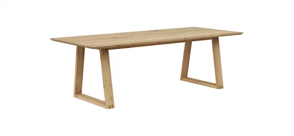 Esstisch Belfast - LB ca. 240x100 cm, Eiche massiv, Legno, Trapezgestell