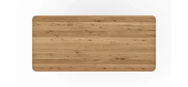 Esstisch Belfast - LB ca. 220x100 cm, Eiche massiv, X-Gestell asymmetrisch – Bild 4