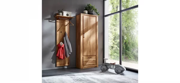 Garderobenschrank Farmingdale - Rechtsanschlagend, Eiche massiv, natur geölt – Bild 2