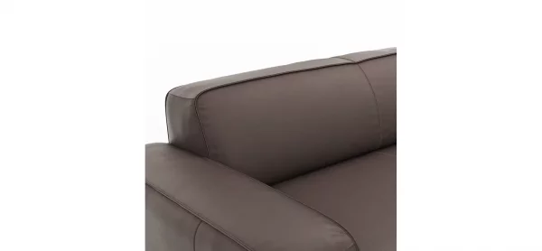 Ecksofa Denver - 2,5-Sitzer mit Longchair rechts, groß, Leder, Mocca – Bild 3