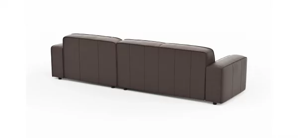 Ecksofa Denver - 2,5-Sitzer mit Longchair rechts, groß, Leder, Mocca – Bild 5