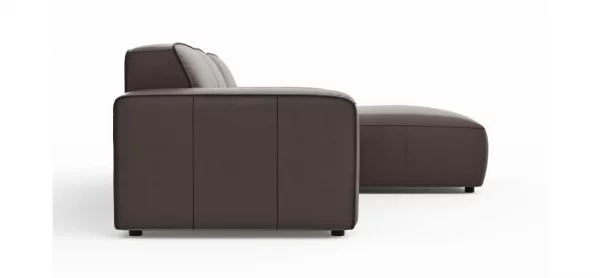 Ecksofa Denver - 2,5-Sitzer mit Longchair rechts, groß, Leder, Mocca – Bild 6