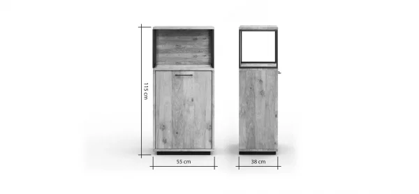 Vitrine Savannah - Wildeiche massiv, natur geölt – Bild 7