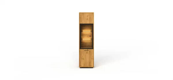 Vitrine Savannah - Anschlag links, inkl. Beleuchtung, Wildeiche massiv, natur geölt – Bild 6