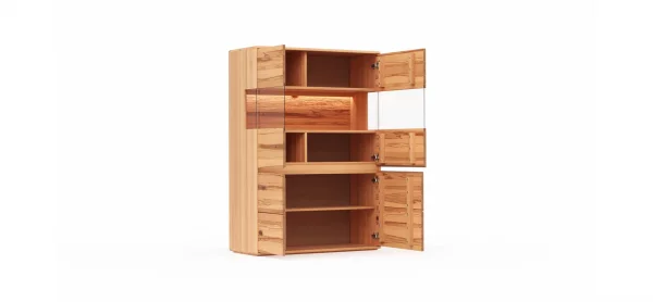 Highboard Hillsboro - inkl. Beleuchtung, Buche/Kernbuche natur, geölt – Bild 5