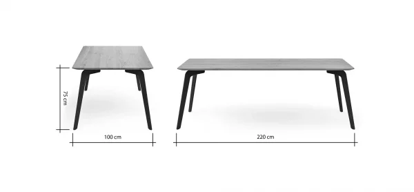 Esstisch Phoenix - LB ca. 220x100cm, Eiche geölt mit Epoxidharz dunkel – Bild 7