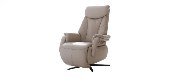 TV-Sessel Swing - Relaxfunktion motorisch, Größe M, Leder, Beige