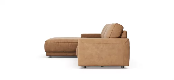Ecksofa Balok - Longchair groß links mit 2,5-Sitzer, Leder, Cognac – Bild 6
