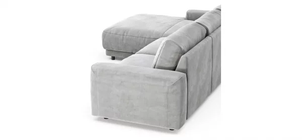 Ecksofa Balok - Longchair groß links mit 2,5-Sitzer, Stoff, Eisengrau – Bild 2