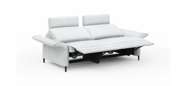 Sofa Mendoza - 2,5-Sitzer, Relaxfunktion (motorisch), Armlehne verstellbar, Leder, Eisblau – Bild 7