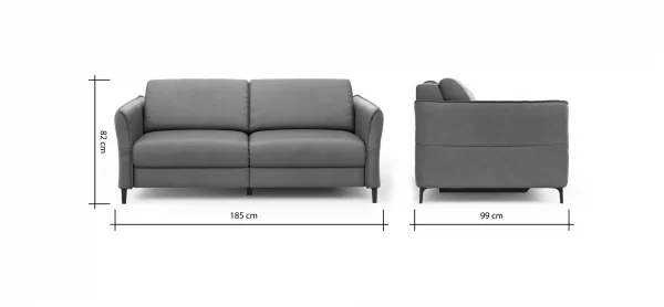 Sofa Mendoza - 2,5-Sitzer, Relaxfunktion (motorisch), Armlehne verstellbar, Leder, Eisblau – Bild 9