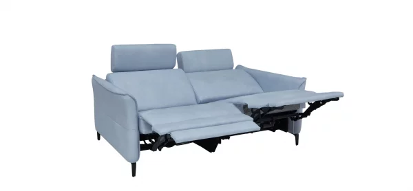 Sofa Mendoza - 2,5-Sitzer, Relaxfunktion (motorisch), Armlehne verstellbar, Leder, Eisblau – Bild 10