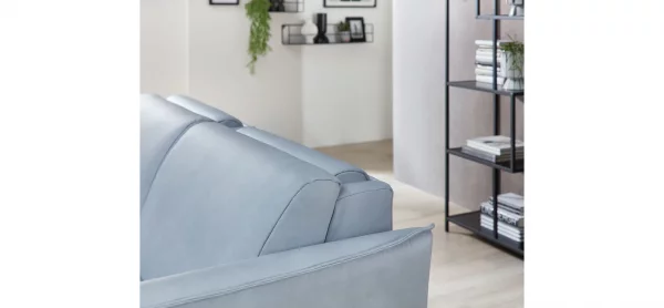 Sofa Mendoza - 2-Sitzer, Leder, Eisblau – Bild 4