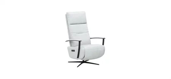 TV-Sessel Lima - Größe M, Relaxfunktion motorisch, Leder, Eisblau