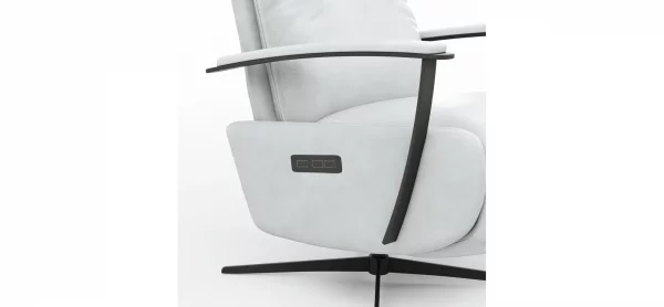 TV-Sessel Lima - Größe M, Relaxfunktion motorisch, Leder, Eisblau – Bild 8