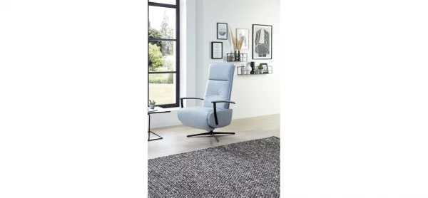 TV-Sessel Lima - Größe M, Relaxfunktion, Leder, Eisblau – Bild 2